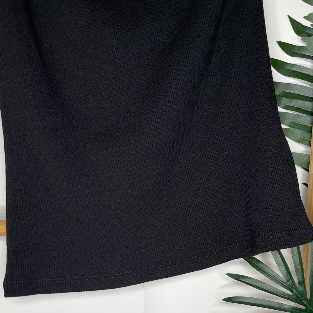 SOLD Witchery Black Asymmetric Rib Tank Top Size S Sleeveless Cotton Blend - Picture 7 of 11